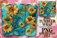 Spring Fling Flower Tumbler Wrap Design Color Burst 20oz Product Image 1