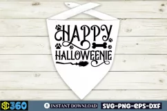 Happy halloweenie SVG, Halloween Dog Bandana SVG Product Image 3