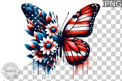4Th Of July Flora Butterfly - Sublimation 4th of July PNG Product Image 1