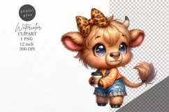 Highland cow clipart, Farm animals, Cow clipart Product Image 1
