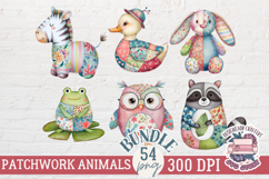 Cute Animals Patchwork Sublimation Bundle 37 PNG Kid Product Image 6