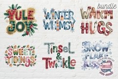Christmas Clipart Quotes BUNDLE 79 PNG festive Holiday Product Image 6