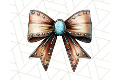 Western Style Bow PNG, Cute Cowboy, Cowgirl Coquette Png Product Image 4