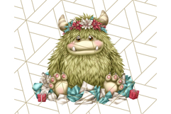 Christmas Monster Clipart, Funny Holiday Creature PNG Art Product Image 4