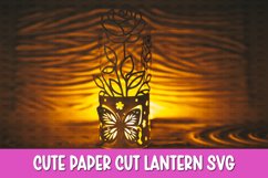 Roses Flowers Lantern SVG I Floral paper cut SVG Product Image 1