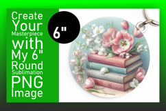 Sophisticated Round Design Keychain Art , Books Product Image 1