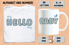 Blue Baby Shower Alphabet Clipart PNG 300 DPI Product Image 6