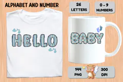 Blue Baby Shower Alphabet Clipart PNG 300 DPI Product Image 6