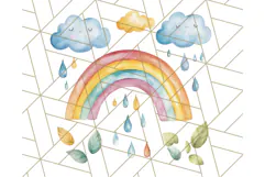 Watercolor Dinosaur and Rainbow PNG Clipart, Baby Nursery Product Image 4