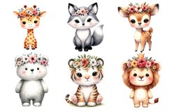 Cute Woodland Animals Clipart|Valentines sublimation Designs Product Image 3