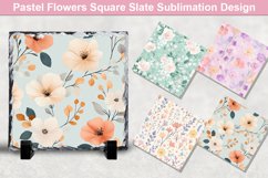 Pastel Flowers Square Sublimation Slate Designs Product Image 1