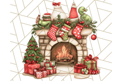 Christmas Dinosaur PNG Clipart, Cute Dino Holiday Art Png Product Image 4