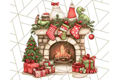 Christmas Dinosaur PNG Clipart, Cute Dino Holiday Art Png Product Image 4