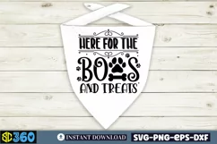 Here for the boos and treats SVG, Halloween Dog Bandana SVG Product Image 3