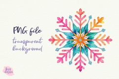 4 Disco Snowflakes Clipart Groovy Christmas PNG Product Image 4