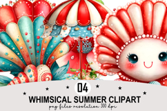Whimsical Summer Clipart Watercolor png Product Image 1