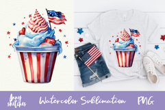 4th of July PNG Ice Cream Sublimation Design Patriotic PNG Product Image 1