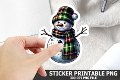 Christmas Snowman Sticker| Christmas Sticker PNG Design Product Image 1