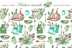 Kitchen utensils watercolor set. Cookbook. Country kitchen. Product Image 16