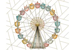 Vintage Carnival Animals Clipart PNG, Retro Circus Elements Product Image 4