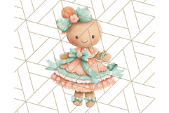 Coral and Aqua Christmas Clipart PNG, Pastel Holiday Art Product Image 4