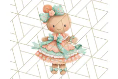 Coral and Aqua Christmas Clipart PNG, Pastel Holiday Art Product Image 4
