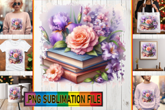 Cozy Sublimation PNG Art, Book and flower Product Image 1