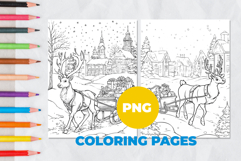 Reindeer with gifts Coloring Pages | Coloring book Product Image 1