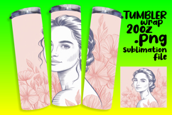 Sublimation-Ready Graphics for 20oz Tumbler , Beauty Woman Product Image 1