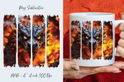 Cute dragon, watercolor stripes, coffee mug sublimation Product Image 1