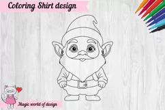 Valentine's Day Coloring Shirt SVG, gnome svg Product Image 2