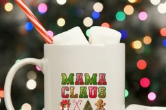 Mama Claus PNG, Embroidered Letters Mama Claus for Shirt Product Image 6