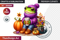 Cute Autumn thanksgiving Baby animal and Pumpkin PNG clipart Product Image 1