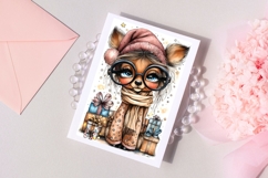 30 JPG Whimsical Cute Christmas Watercolor Animals Bundle Product Image 12