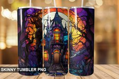 Stained Glass Halloween Tumbler 20 oz Skinny Tumbler Product Image 1
