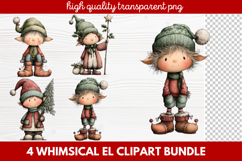 Whimsical Elf Clipart | Cute Christmas Elf PNG Illustration Product Image 1