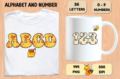 Honeybee Alphabet png clipart, honey bee letters doodle Product Image 6