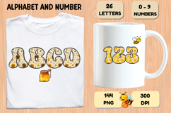 Honey bee Alphabet png clipart, honey bee letters doodle Product Image 6