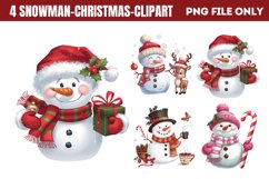 Winter Snowman Christmas Clipart PNG Product Image 1