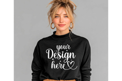 Gildan 18000 Black mockup, Gildan blank mockup Product Image 1