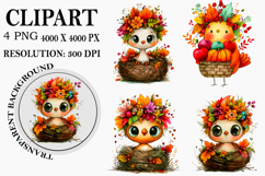 Whimsical Thanksgiving Clipart Watercolor PNG Product Image 1