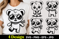 Cool Panda Sunglasses SVG PNG Product Image 1