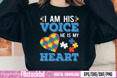 I am his voice he is my heart SVG Product Image 1