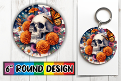 Blissful Keychain Sublimation PNG, Skull USA Product Image 1