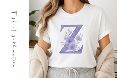 Alphabet, Letters, Monogram, purple flowers Product Image 1