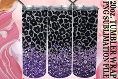 Leopard &amp; Flower Tumbler Wrap - Glitter Blossom Product Image 1
