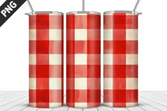 Red Plaid Tumbler Design | Valentine's Day Tumbler Wrap Product Image 5