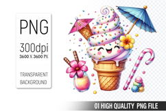 Summer Clipart PNG Bundle, Beach Clipart Design Product Image 11
