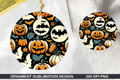 Halloween Stained Glass Ornament PNG, Digital Download File Product Image 1