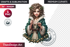 Traditional Christmas Clipart PNG, xmas sublimation, santa Product Image 1